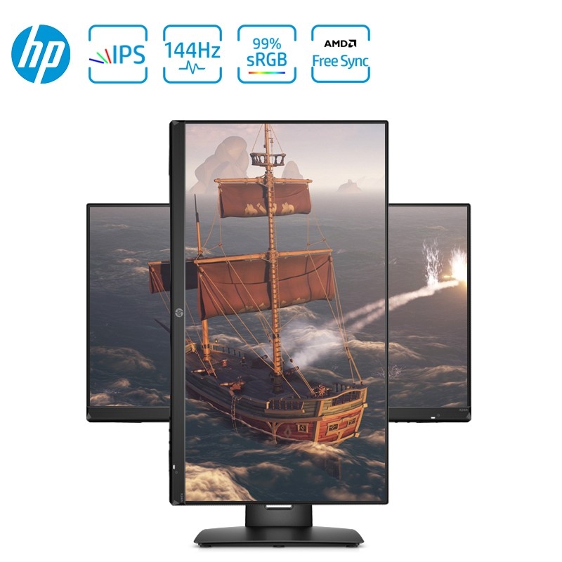 惠普（HP）X24ih 23.8英寸 FHD电竞显示器 IPS 屏 144Hz 微边框 FreeSync Premium升降底座